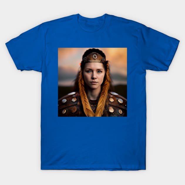 Viking Shield Maiden T-Shirt by Grassroots Green